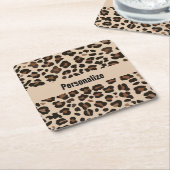 Wild Leopard Dierenprint Onderzetters (Schuin)
