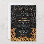 Wild Leopard en Fancy Damask Bachelorette Party Kaart (Voorkant)