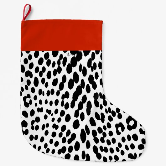 Wild Leopard Energy – Kleding met gewaagde dierpri Grote Kerstsok (Voorkant)