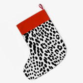 Wild Leopard Energy – Kleding met gewaagde dierpri Grote Kerstsok (Achterkant (Hangend))