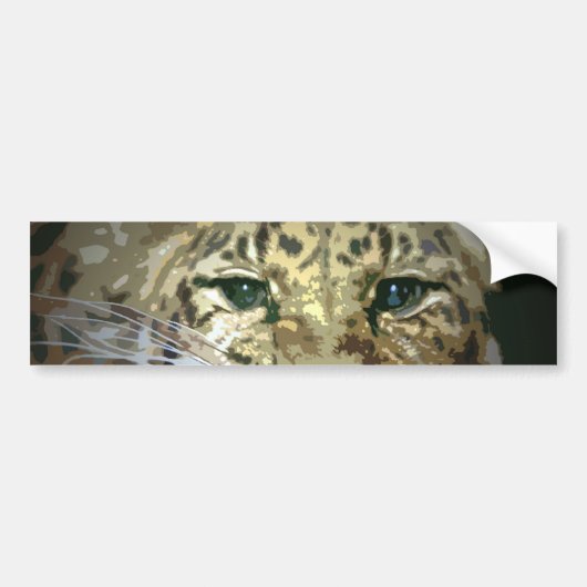 Wild Leopard Eyes Artwork Bumpersticker (Voorkant)