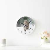 Wild Leopard in sneeuw Ronde Klok (Huis)