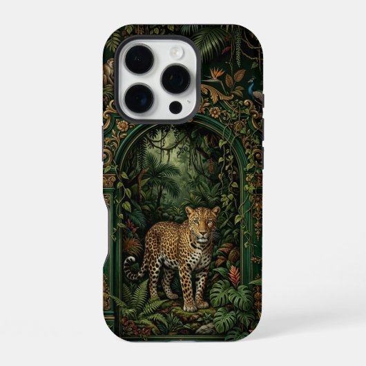 Wild Leopard Jungle Arch | iPhone 16 Pro Case Hoesje (Achterkant)