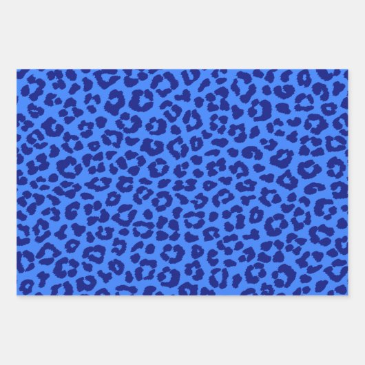 Wild Leopard Pattern-Blue- Inpakpapier Vel (Voorkant 2)