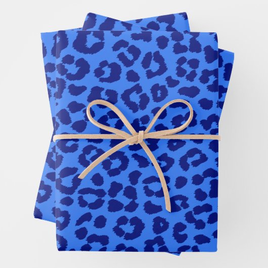 Wild Leopard Pattern-Blue- Inpakpapier Vel (In situ)