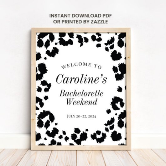 Wild Leopard Print Bachelorette Party Welkomstteke