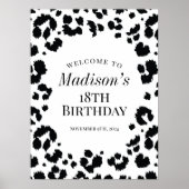 Wild Leopard Print Birthday Party Welcome Sign (Voorkant)