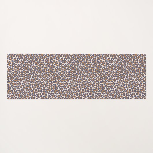 Wild Leopard Print-Blauw en Bruin- Yoga Mat (Achterkant (horizontaal))