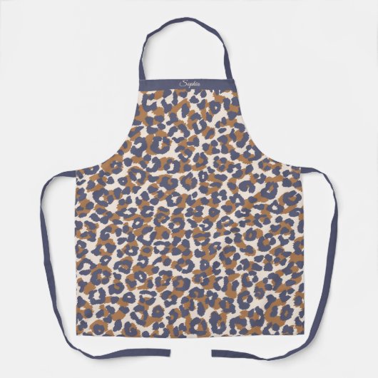 Wild Leopard Print-Blue en Brown- Schort (Voorkant)