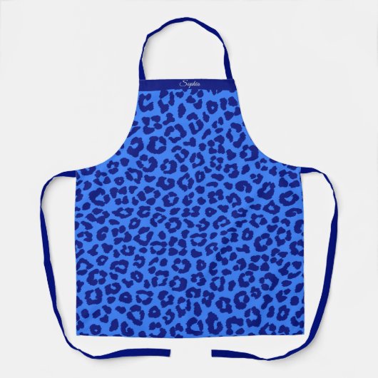 Wild Leopard Print-Blue- Schort (Voorkant)