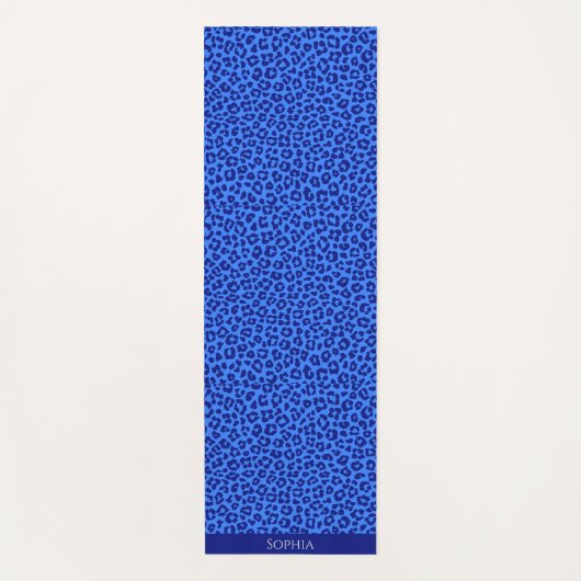 Wild Leopard Print-Blue- Yoga Mat (Voorkant)