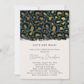 Wild Leopard Print Bruids Douche Uitnodiging (Voorkant)