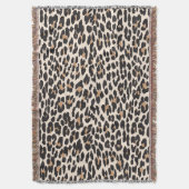 Wild Leopard Print Custom Gooi Deken (Voorkant Verticaal)