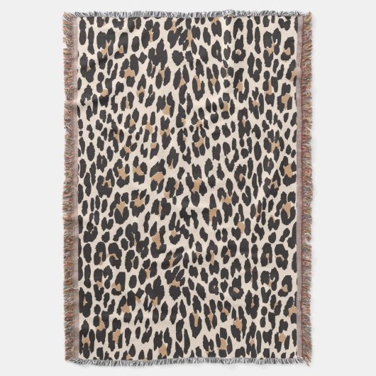 Wild Leopard Print Custom Gooi Deken (Voorkant Verticaal)