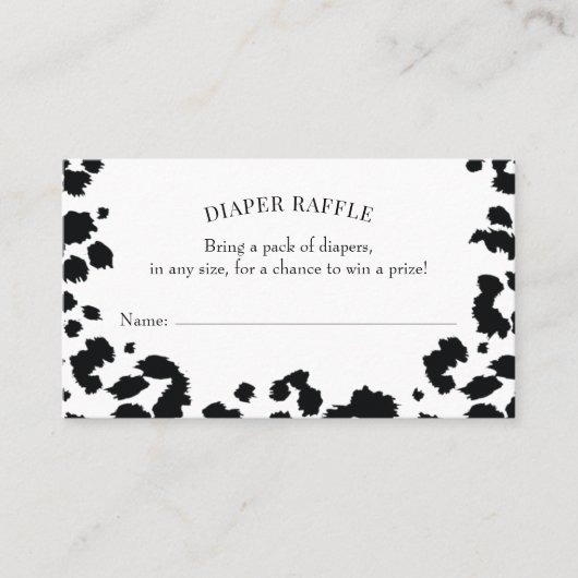 Wild Leopard Print Diaper Raffle Insert Kaart Visitekaartje (Voorkant)