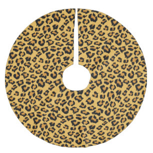 Wild Leopard Print Faux Bont Safari Patroon Kerstboom Rok