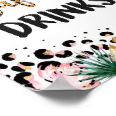 Wild Leopard Print Safari Drinken Birthday Sign (Hoek)