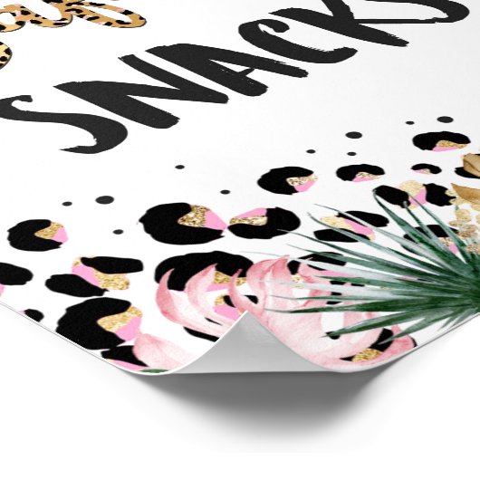 Wild Leopard Print Safari Snacks Birthday Sign (Hoek)