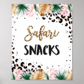 Wild Leopard Print Safari Snacks Birthday Sign (Voorkant)
