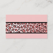 Wild Leopard Print Stripe Pink Visitekaartje (Achterkant)
