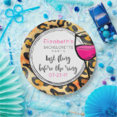 Wild Leopard Spots Patroon Laatste Fling Bachelore Papieren Bordje (Feest)