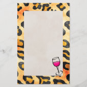 Wild Leopard Spots Patroon met Wijnglas Briefpapier (Voorkant)