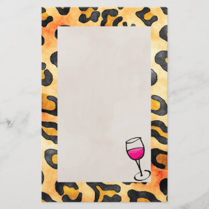 Wild Leopard Spots Patroon met Wijnglas Briefpapier