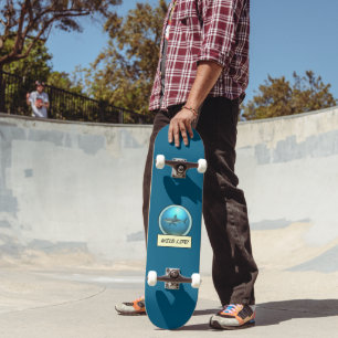 Wild Life! Grote Witte Haai Oceaan Blauwe Skateboa Persoonlijk Skateboard