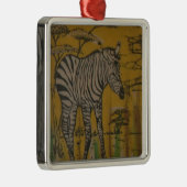 Wild Life Kenya African Safari Zebra.png Metalen Ornament (Rechts)