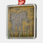 Wild Life Kenya African Safari Zebra.png Metalen Ornament (Links)