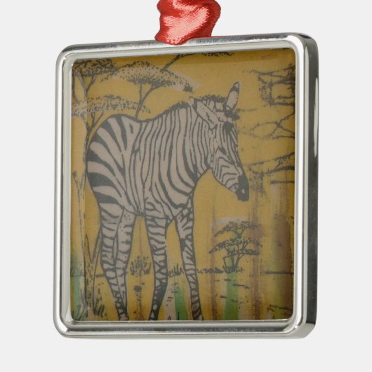 Wild Life Kenya African Safari Zebra.png Metalen Ornament (Links)