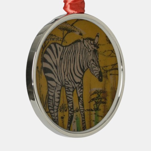 Wild Life Kenya African Safari Zebra.png Metalen Ornament (Rechts)