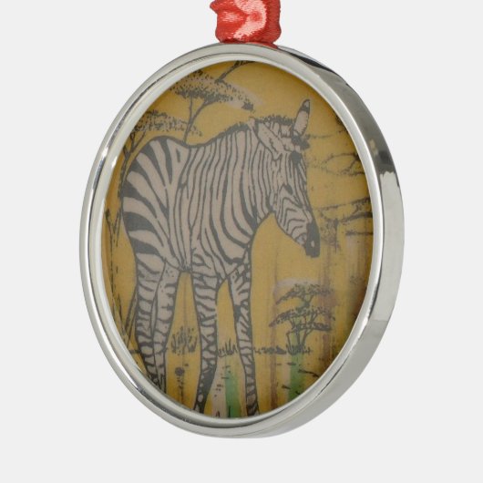 Wild Life Kenya African Safari Zebra.png Metalen Ornament (Links)