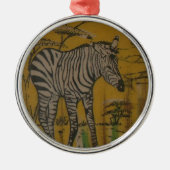 Wild Life Kenya African Safari Zebra.png Metalen Ornament (Voorkant)