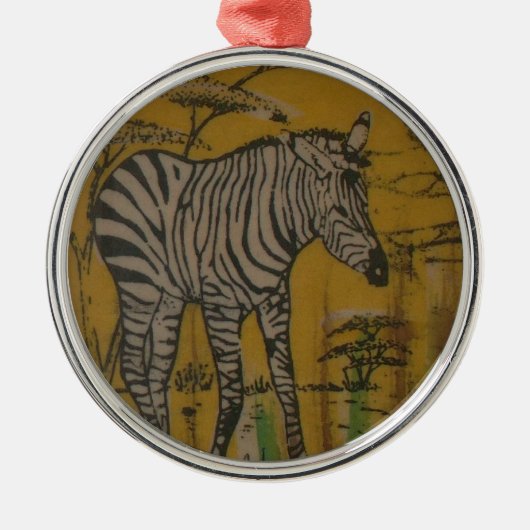 Wild Life Kenya African Safari Zebra.png Metalen Ornament (Voorkant)