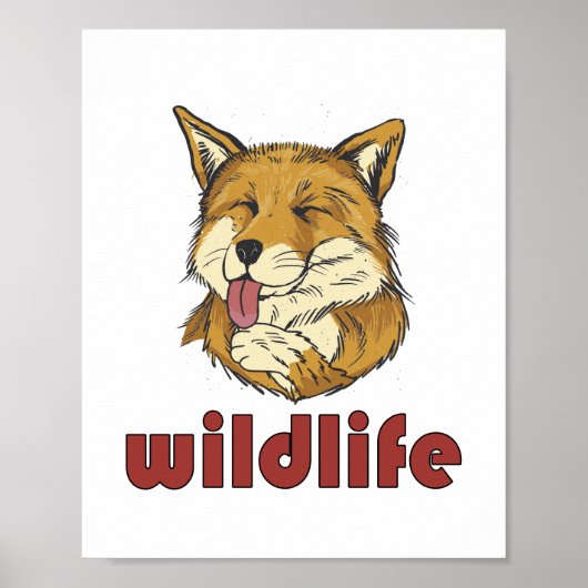 Wild Life Red Fox - Zoet Schattige Vos Poster (Voorkant)