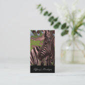 Wild life safari dier zebra visitekaartje (Staand voorkant)