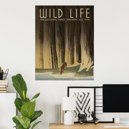Wild Life WPA-Poster Poster (Thuiskantoor)