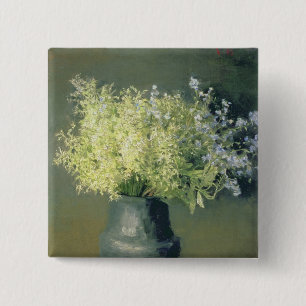 Wild Lilacs and Vergeet-Me-Nots, 1889 Vierkante Button 5,1 Cm