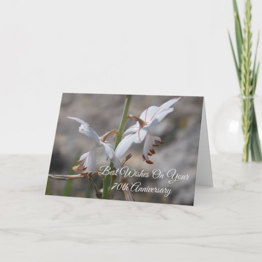 Wild Lilies Personalized 70th Wedding Jubileum Kaart (Voorkant)
