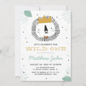 Wild Lion Birthday Party Invitation Kaart (Voorkant)