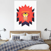 Wild Lion Cartoon Art Canvas Afdruk (Insitu (Slaapkamer))
