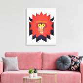 Wild Lion Cartoon Art Canvas Afdruk (Insitu (Woonkamer))