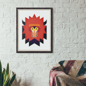 Wild Lion Cartoon Art Canvas Afdruk