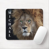 Wild Lion Foto Groene ogen gepersonaliseerd Muismat (Met muis)