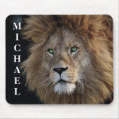 Wild Lion Foto Groene ogen gepersonaliseerd Muismat (Voorkant)