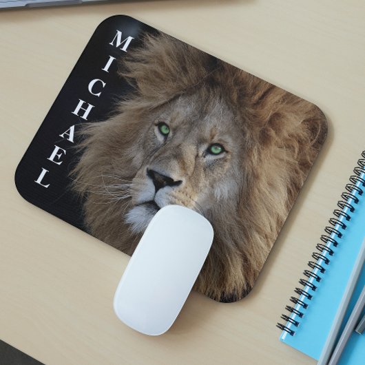 Wild Lion Foto Groene ogen gepersonaliseerd Muismat