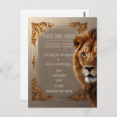 Wild Lion huwelijksuitnodiging Briefkaart (Voorkant / Achterkant)