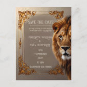 Wild Lion huwelijksuitnodiging Briefkaart (Voorkant)