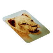 Wild Lion, Realistic Animal Art Photo Magnet Magneet (Rechterzijde)